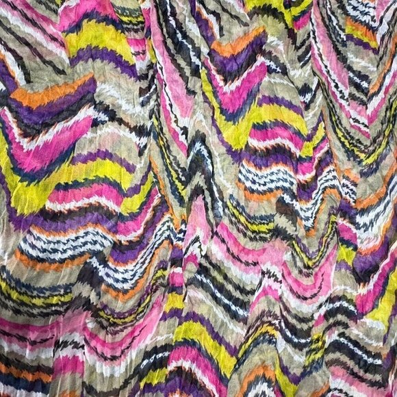 NWT Amrita Singh Chiffon Multicolor Wavy Pattern Scarf Beach Cover-Up Sarong - Picture 8 of 13